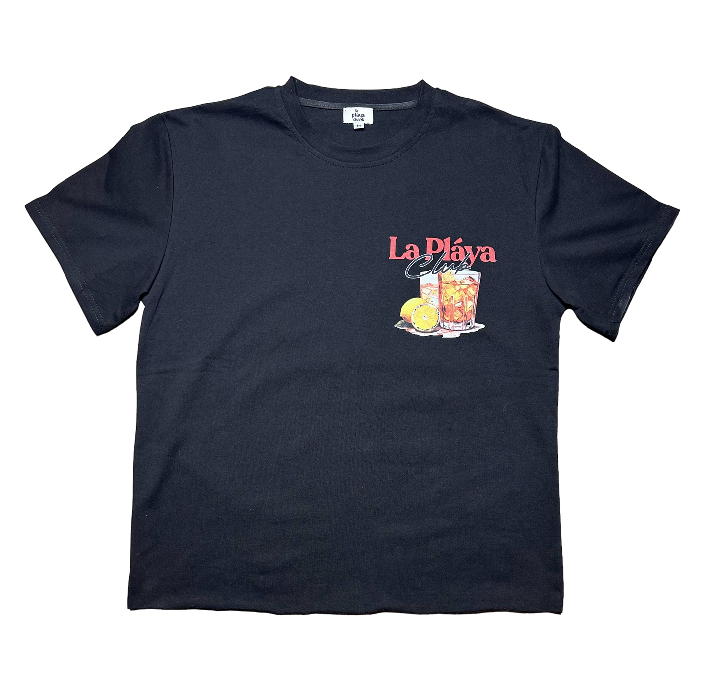 La Pláya Club black shirt oversized crop tee crop shirt front image