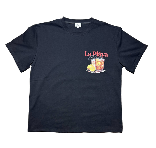 La Pláya Club black shirt oversized crop tee crop shirt front image