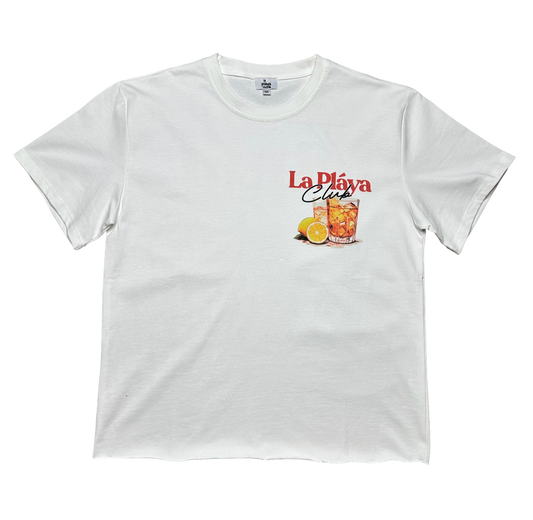 La Pláya Club white shirt crop shirt slightly off white shirt front image